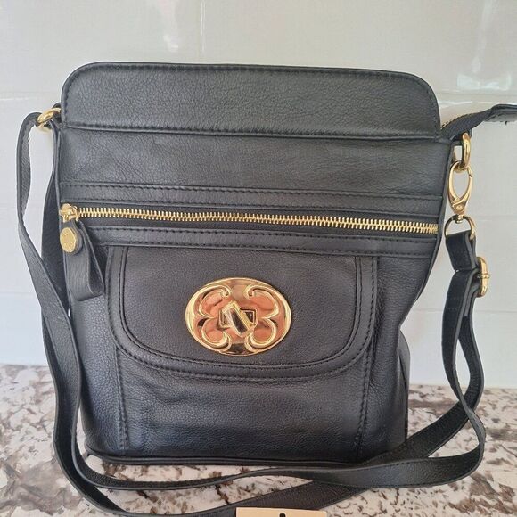 Emma Fox crossbody black leather purse - Picture 1 of 12